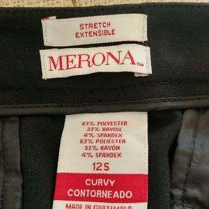 Women's skinny classic twill black pants 12 short